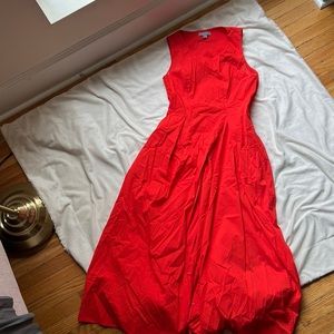 COS - Cotton Red Midi Dress